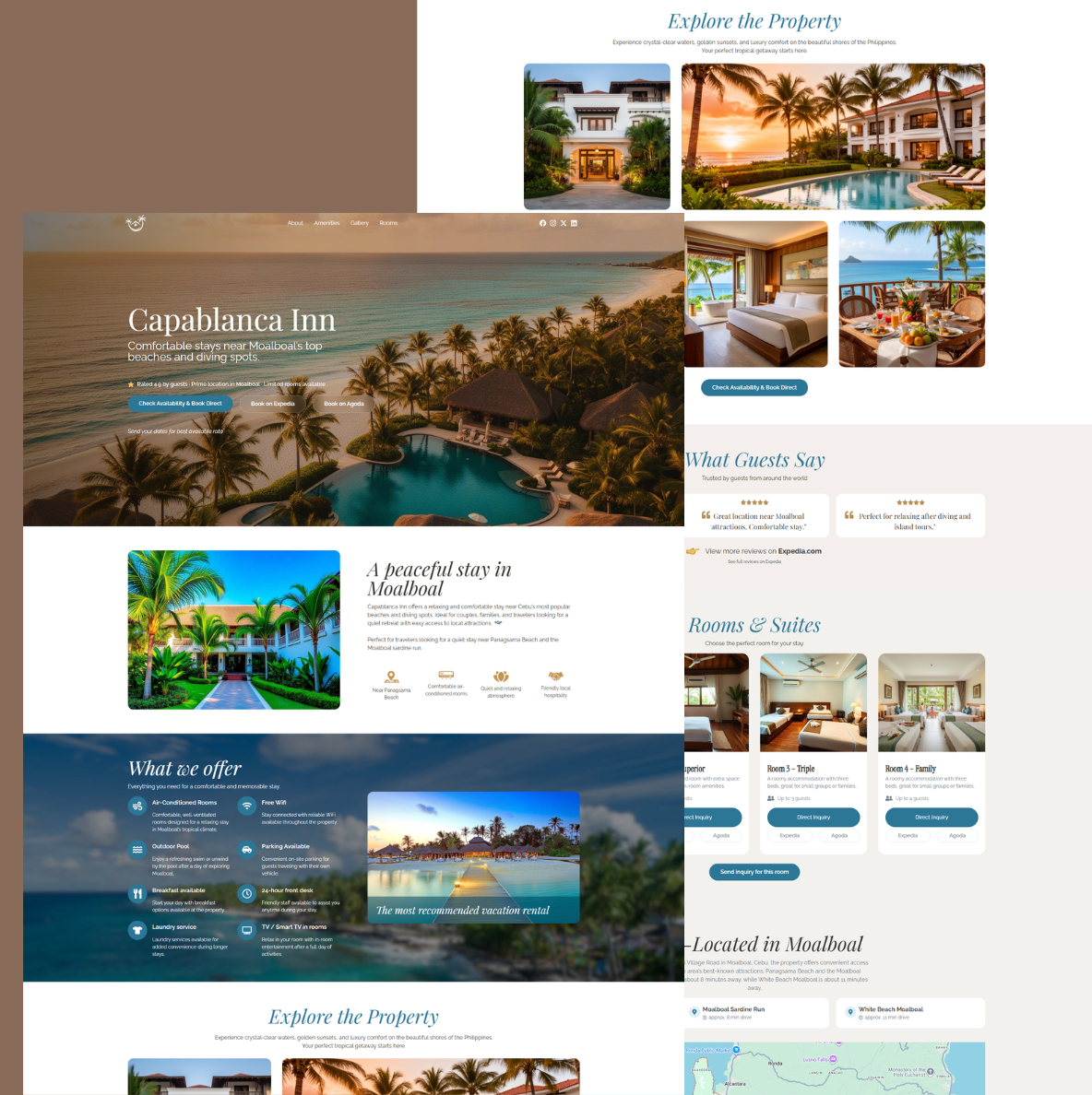 Capablanca Inn website design mockup