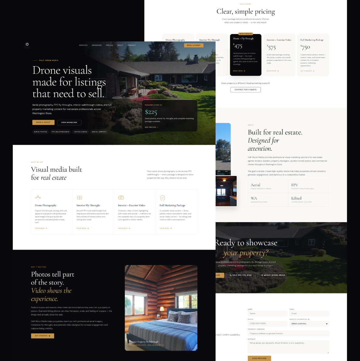 Half-Moon Media website design mockup