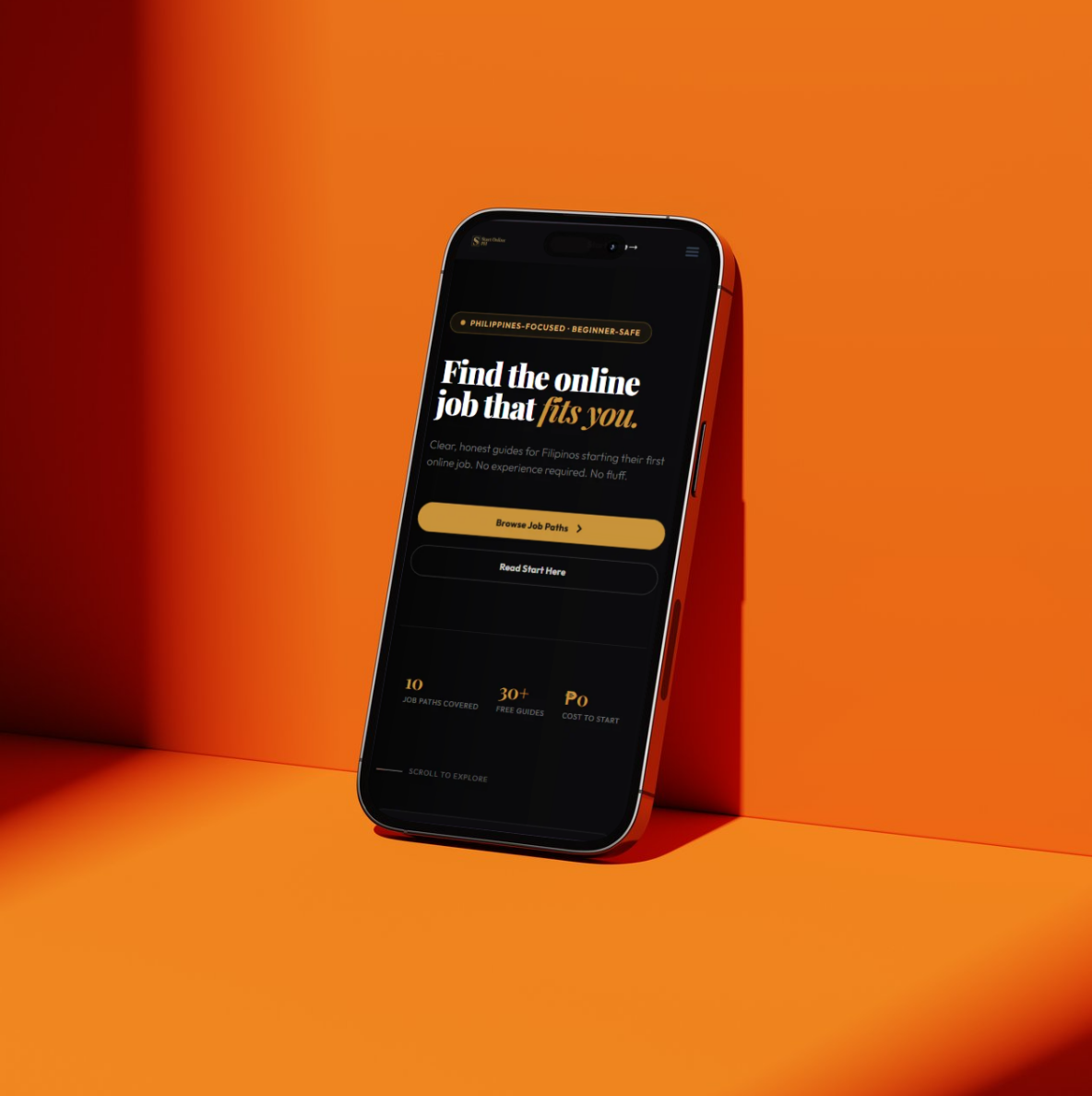 Start Online PH mobile website mockup