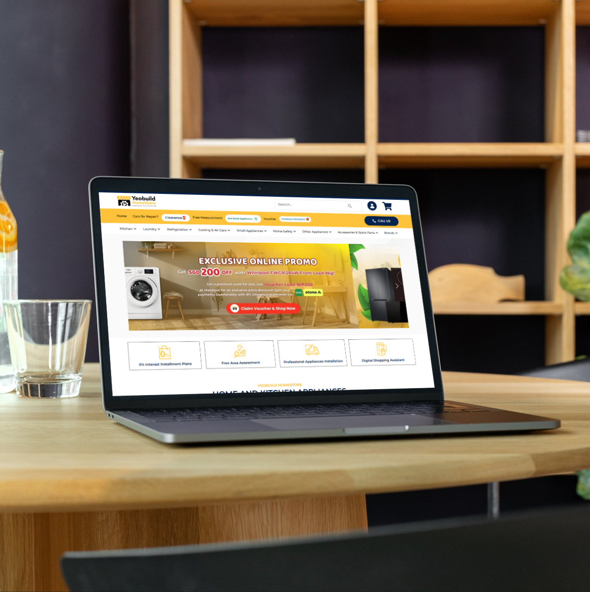 Yeobuild HomeStore ecommerce website mockup